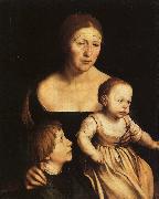 Hans Holbein The Artist's Wife with Katherine and Philip oil painting artist